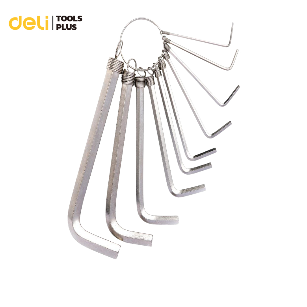 deli ประแจหกเหลี่ยม ชุดประแจหกเหลี่ยม 8 10 ชิ้น ปะแจหกเหลี่ยม หกเหลี่ยม ชุดหกเหลี่ยม ประแจแอล Allen wrench