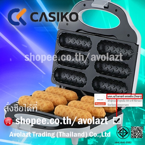 ❤️พร้อมสูตร❤️Casiko เครื่องทําวาฟเฟิลสอดไส้/ฮอทด็อกหัวใจ/ไส้กรอก/คอร์นด็อก