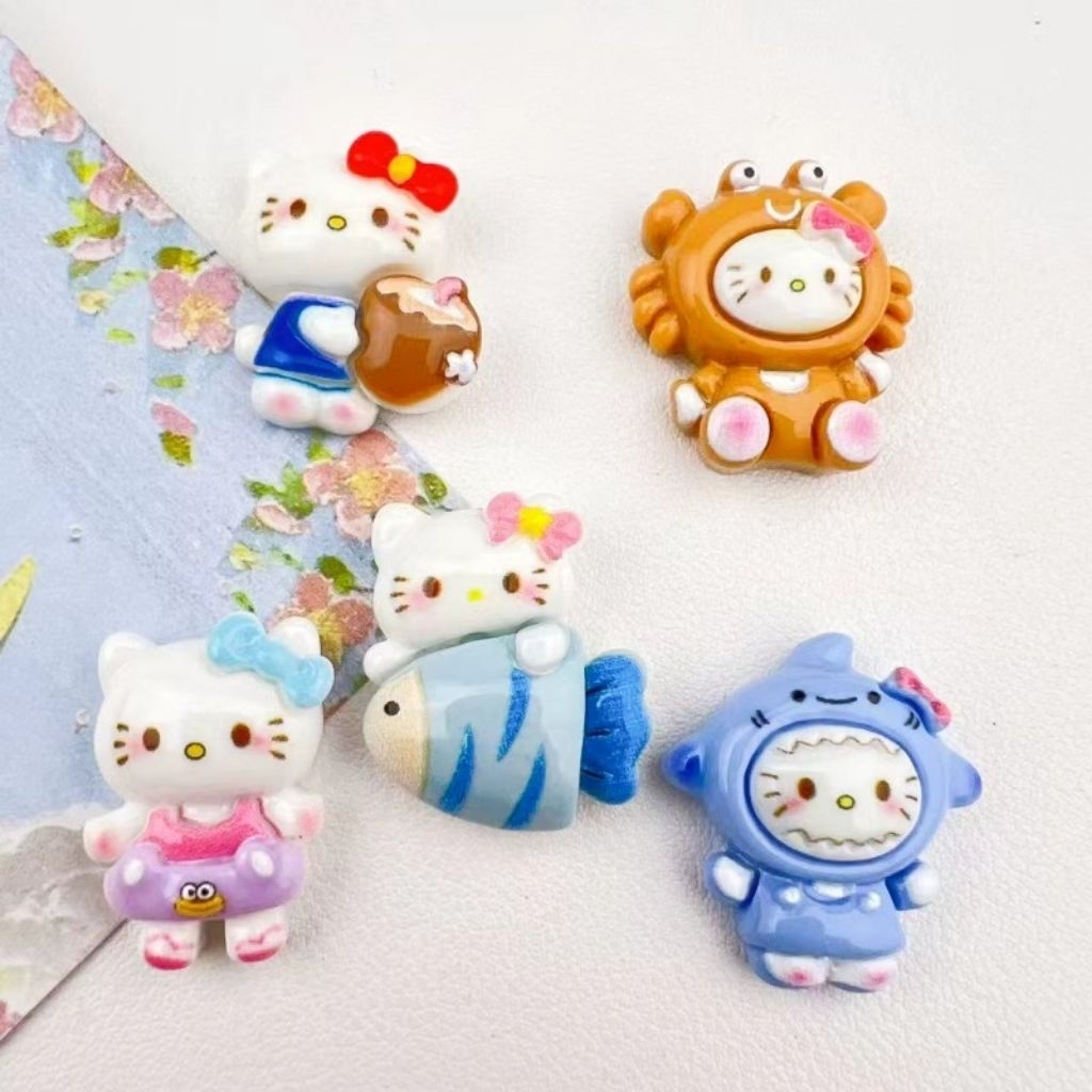 ❮5 ชิ้น❯ ครบแบบแมวคิตตี้ เรซิ่นของตกแต่ง เรซิ่นการ์ตูน🎈🎈