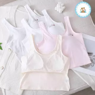 [Y D]🔥พร้อมส่ง🔥เสื้อซับในเด็ก เสื้อชั้นในแบบเต็มตัว ผ้าฝ้าย ฟองน้ำเย็บติด ระบายอากาศได้ดี #3015
