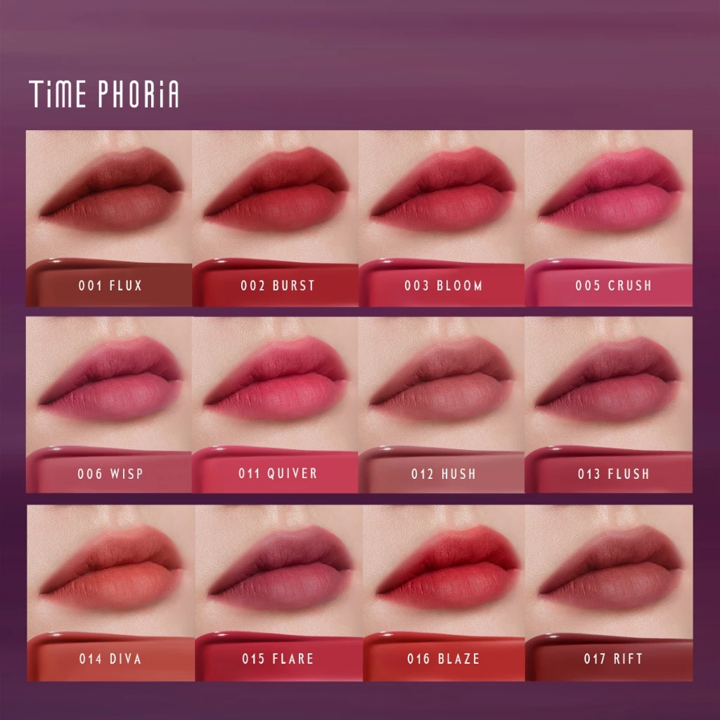 （ซื้อ 1 แถม 1）Time Phoria Altera Blurring Lip Tint ลิปสติก ลิปแมท ทิ้นน้ำเบลอปาก เนื้อฉ่ำเปลี่ยนเป็นแมตต์ thumbnail 9