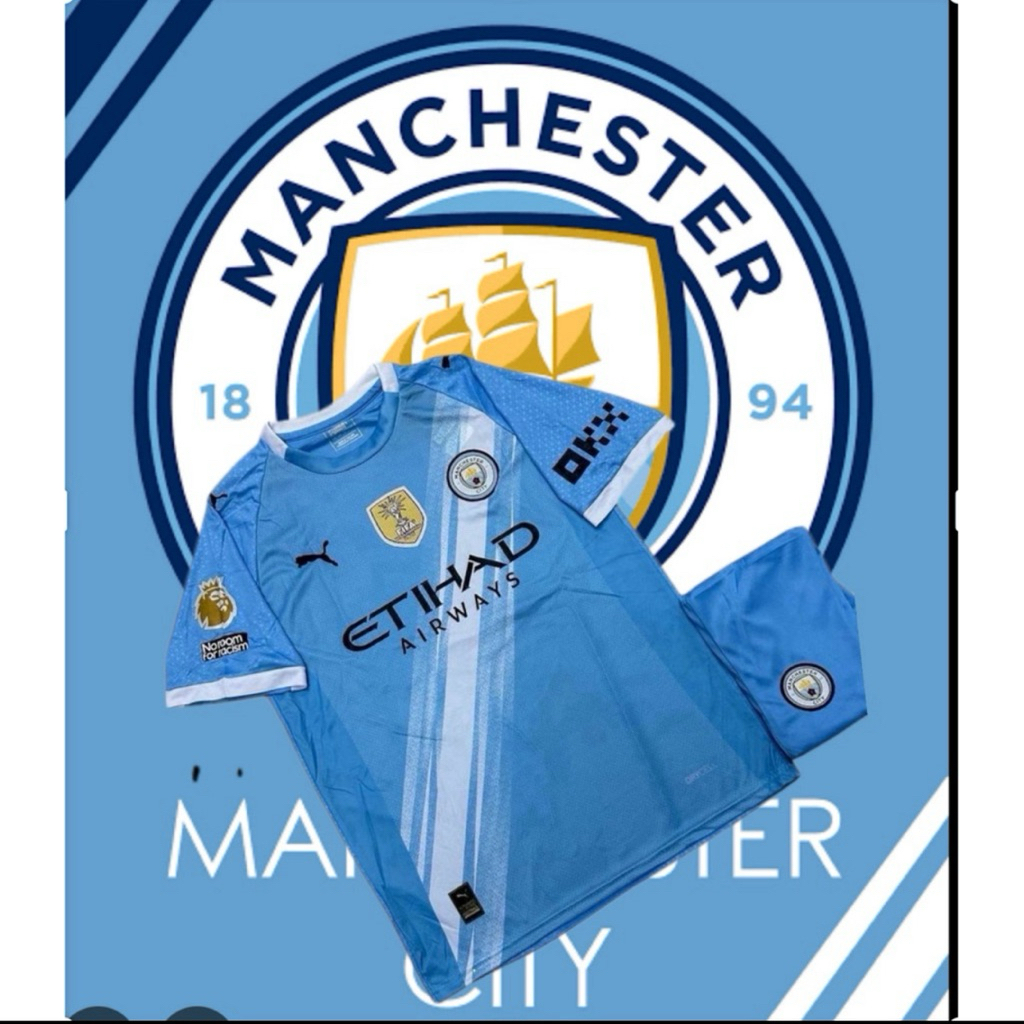 เสื้อกีฬา ทีมแมน ชิ-ตี้ Man Ci-ty  ปี25/26 ชุดฟุตบอลผู้ชาย ซื้อครั้งเดียวได้ทั้งชุด เสื้อ + กางเกง รุ่นใหม่ล่าสุดราคาถูก