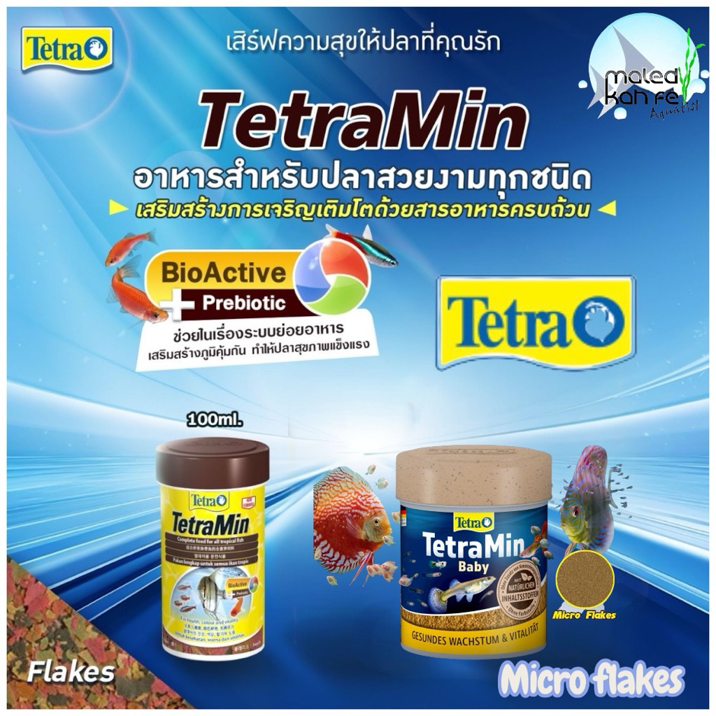 (Lot ใหม่) Tetra Min Flake 20g / TetraMin Baby micro flake 30 g อาหารปลา แผ่นลอย ผง อาหาร ปลา จิ๋ว เล็ก สำหรับลูกปลา