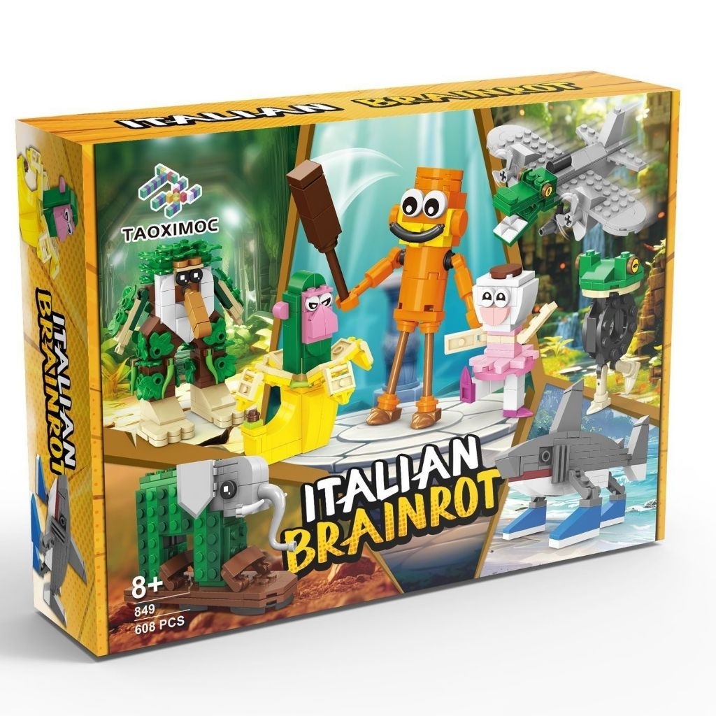 ตัวต่อ Italian Brainrot 1 กล่องได้ 8 แบบ จำนวน 608 ชิ้น