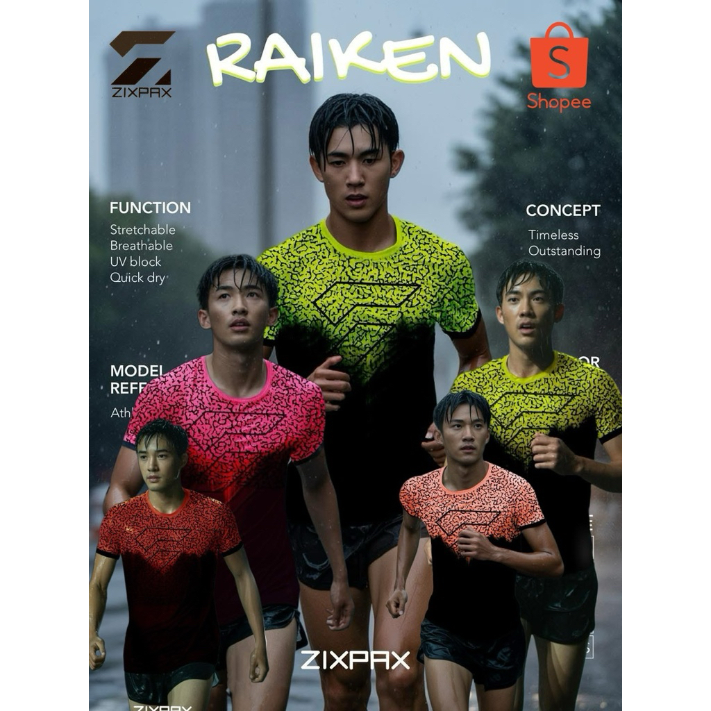 เสื้อวิ่ง #สีไฮไลต์ Raiken Ver.2 🏃‍♂️🏃🏾#ZIXPAX