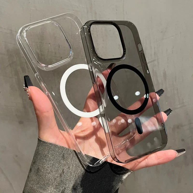 Hard Matte Magnetic Clear เคส for IPhone 17 11 14 13 15 16 Pro Max 12 Air 17promax 15promax 16promax เคสโทรศัพท์มือถือ