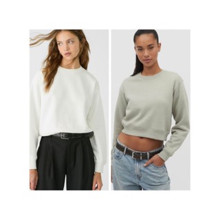 Stradivarius basic sweatshirt เสื้อสเวตเตอร์ ครอป มือ1 S,M