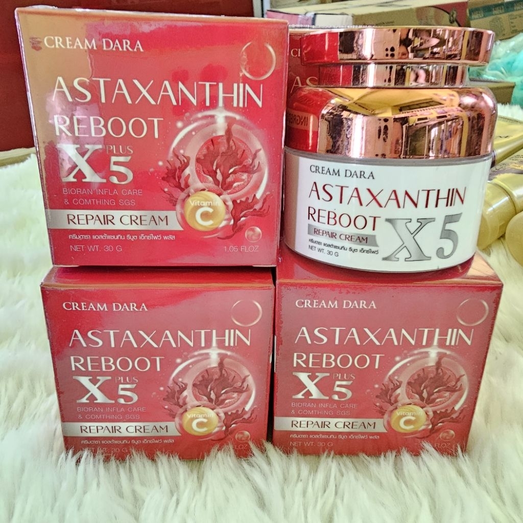 ครีมดารา สาหร่ายแดง แอสต้าแซนธิน ฝ้า กระ ริ้วรอย Dara cream 30 กรัม Astaxanthin reboot x5 anti aging melasma wrinkle