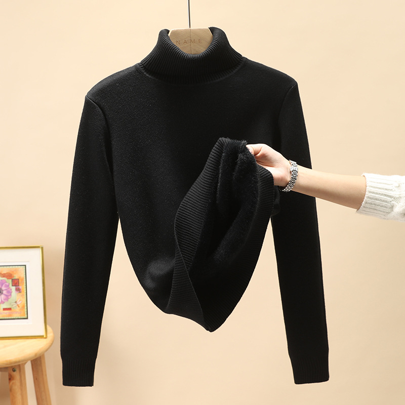พร้อมส่ง เสื้อสเวตเตอร์ไหมพรม บุขน คอเต่า (ถึงอุณหภูมิติดลบ -20°C) จากไทย