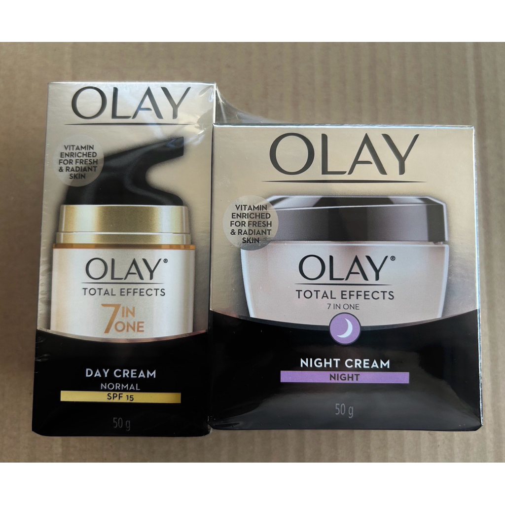ล๊อตใหม่ชนชอป Olay Total Effect โอเลย์ โททัลเอฟเฟ็คส์ เดย์ครีม SPF15 50g+ไนท์ครีม 50g