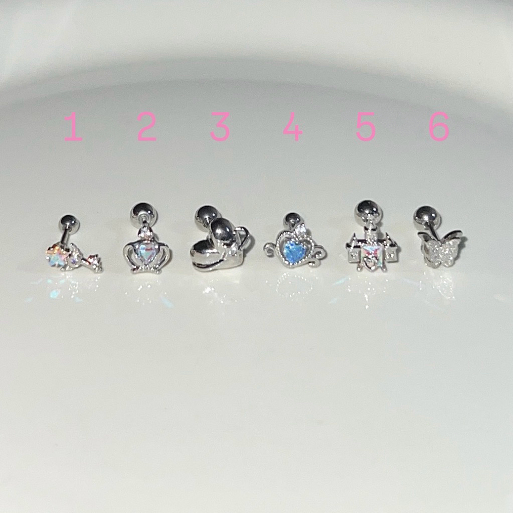 ❥. ♡̵̼͓̥͒̾᭢᜴꤬ 💒🌟จิวหูหมุดกลม ลายเกาหลี ราคาต่อ1ชิ้น พร้อมส่ง💗✨