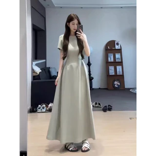 EVIOVIO【S-6XL】เดรสแขนสั้นฤดูร้อน สไตล์ฝรั่งเศส ทรงเอ (A-Line) เพิ่มลุคแฟชั่นสุดหรู ชุดเดรสผู้หญิงพลัสไซส์ ชุดไปงานแต่ง✨