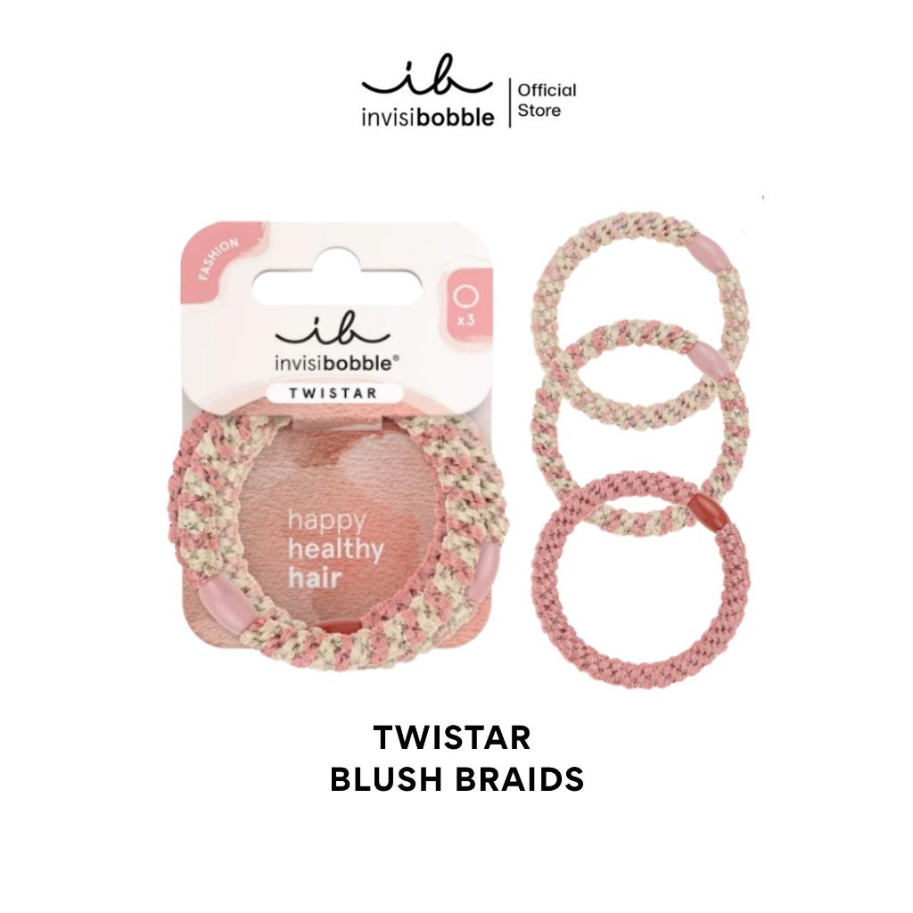 invisibobble ยางรัดผม ถนอมเส้นผม รุ่น TWISTAR สี Blush Braids (1 กล่องบรรจุ 3 ชิ้น)