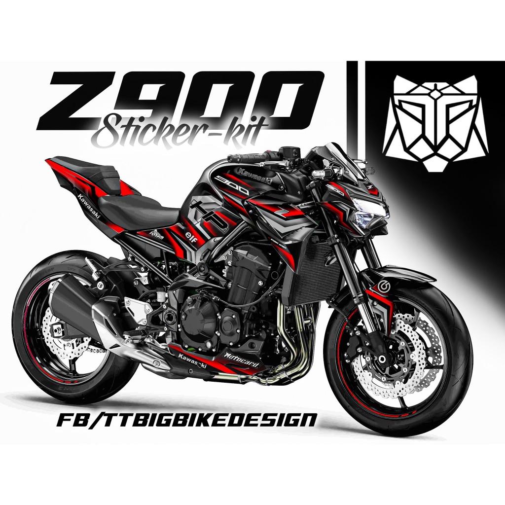 TT BIGBIKE DESIGN ชุดสติ๊กเกอร์แต่งลายรถ สำหรับ Z900 (2020-2024) ลาย TT HP RACING