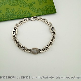 [ออริ] สร้อยข้อมือผู้ชายสายโซ่ สลับโลโก้ G งานอะลูมีเนียม น้…