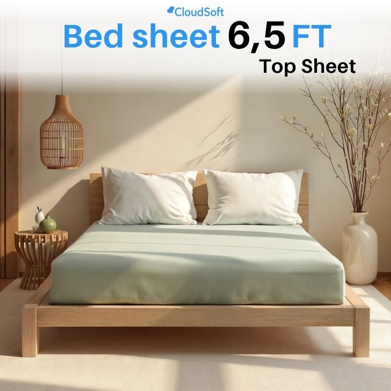 Mildmate CloudSoft Top Sheet 5/6ft Soft Cool Breathable Non-Fitted Bed Sheet 12 Colors