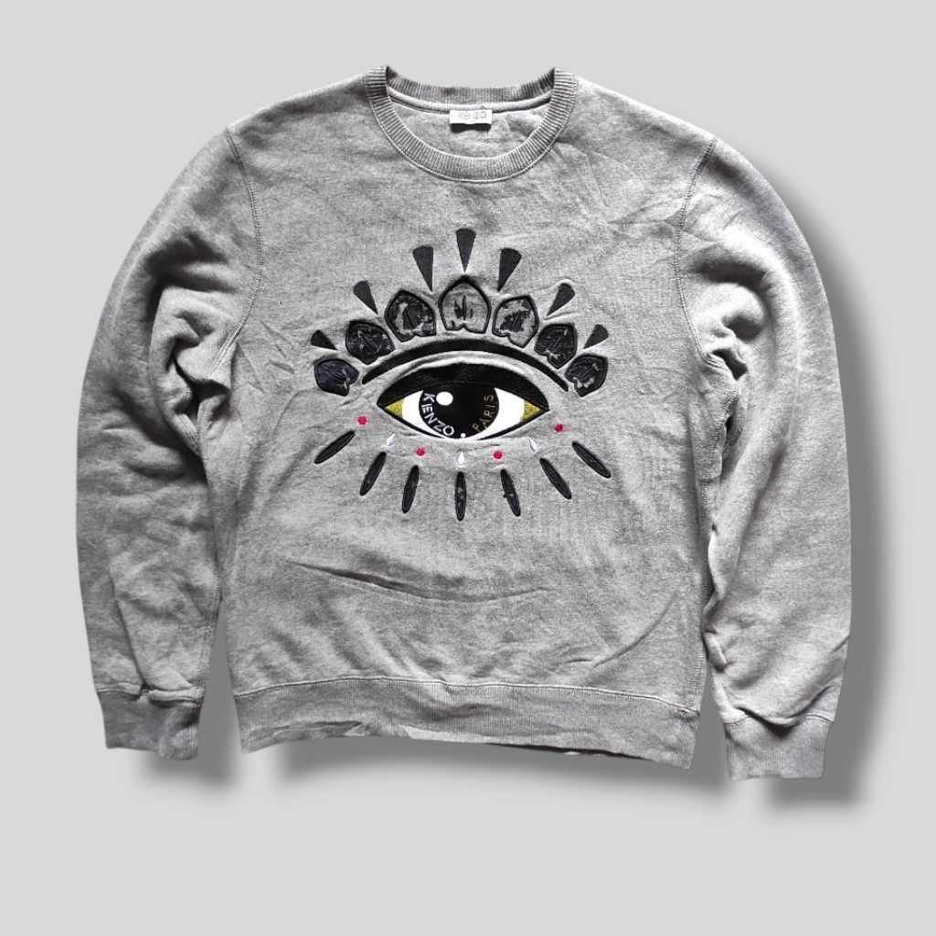 KENZO EYE KENZO PARIS GREY EYE SWEATER WOMENS SHIRT ไซส์ M
