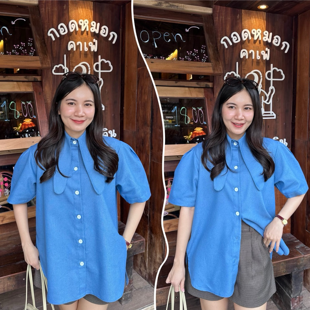 เสื้อคอปกหูกระต่าย moon is me รุ่น “Rabbit bow”