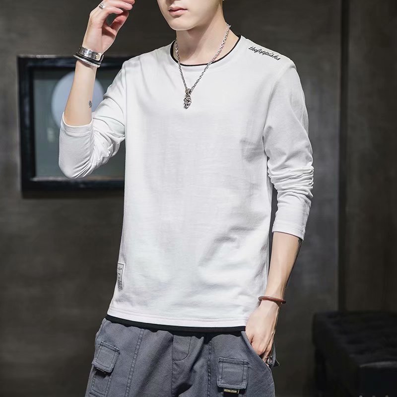 bag fashionเสื้อยืดผู้ชาย แขนยาว คอกลม สีพื้น รุ่น 3132
