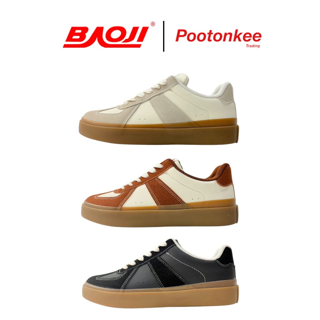 Baoji BRM 1014 รองเท้าผ้าใบบาโอจิ รองเท้าผ้าใบผู้ชาย ผูกเชือก ไซส์ 41-45
