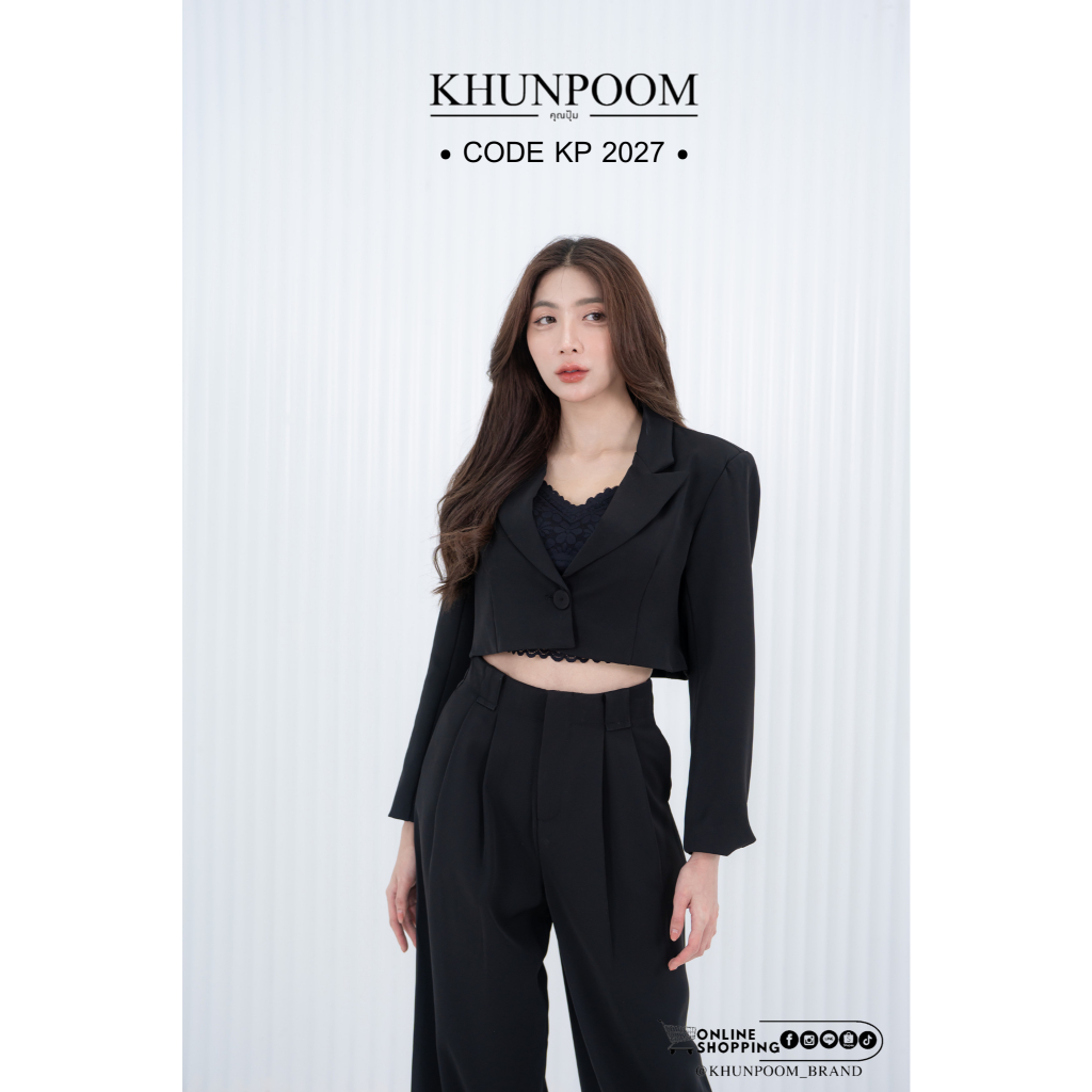 KP 2027เบลเซอร์ครอป สูทครึ่งตัวสไตล์เกาหลี