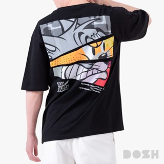 DOSH MEN'S OVERSIZED T-SHIRTS TOM AND JERRY เสื้อยืดโอเวอร์ไ…
