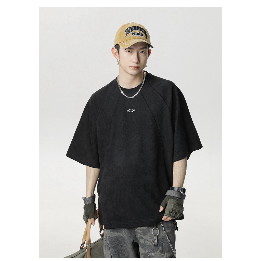เสื้อยืดผู้ชายโอเวอร์ไซส์ CC ผ้ากำมะหยี่นุ่มๆ