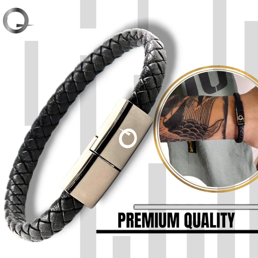 สายชาร์จด่วนพิเศษ ในกำไลข้อมือ สายหนัง สามารถดึงข้อมูล ชาร์จพาวเวอร์แบงค์ สายชาร์จสมาร์จโฟน กำไลแฟร์ช้น ชาร์จด่วน 60W