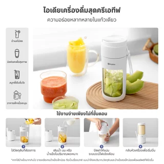 Simplus x PP Krit แก้วปั่นพกพาไร้สาย 400ml ใบมีด 12 ชั้น ปั่นละเอียด ดื่มได้ทันที สุขภาพดีทุกวัน ZZJH008