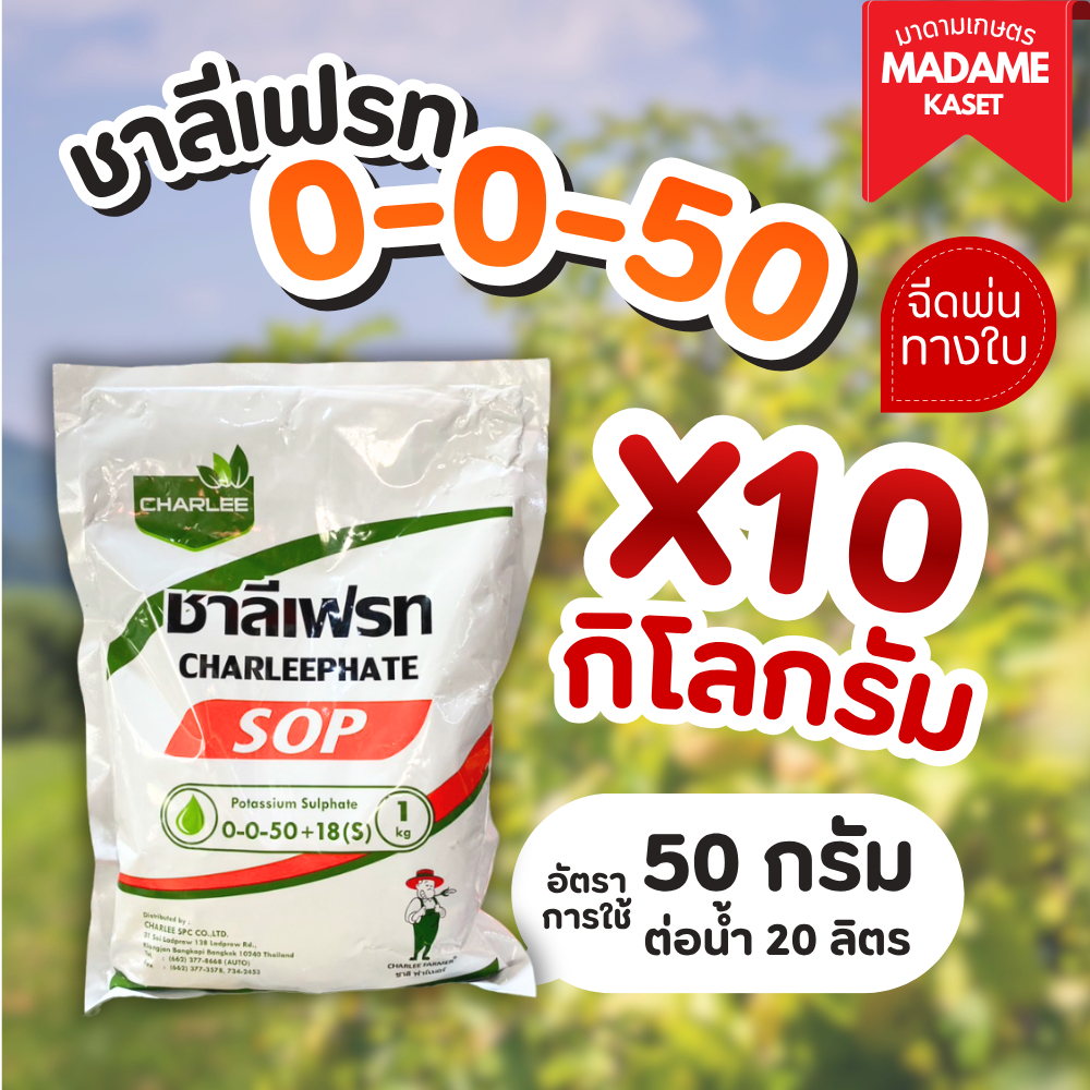 ยกแพ็คx10กิโลกรัม | ปุ๋ยเกล็ดชาลีเฟรท 0-0-50+18(S) 1 กิโลกรัม