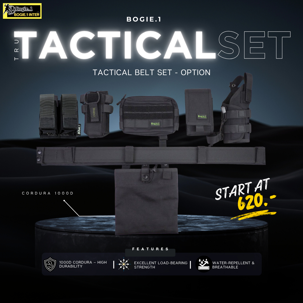 Bogie1 อุปกรณ์ประกอบเข็มขัด ผ้าคอร์ดูร่า 1000D สีดำ สีเขียว