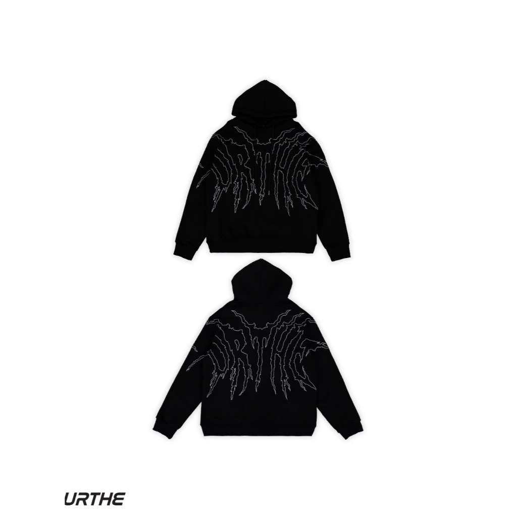 URTHE - เสื้อฮู้ดดี้ Oversize รุ่น SHARK PUNK