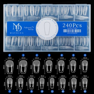 MAYDING เล็บปลอม เล็บ pvc ฟอร์มต่อเล็บอะคลิลิก ดีไซน์แบบกึ่งแมตต์ ไม่ต้องขัดตะไบ โปร่งใสไร้รอยต่อ ติดแน่นขึ้น