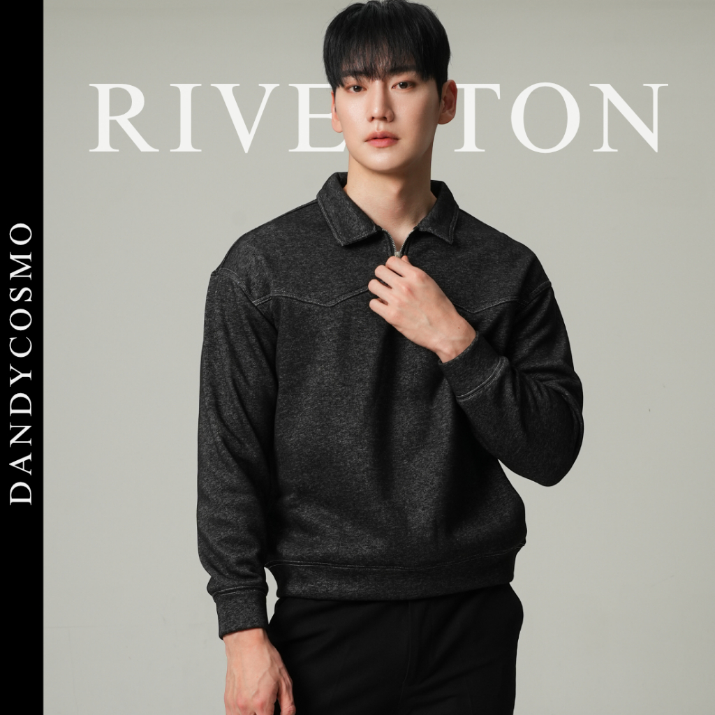 DANDY COSMO |เสื้อคลุม แขนยาว รุ่น RIVERTON ดีไซน์เดินด้ายตะเข็บหน้า คอซิป ซับใน