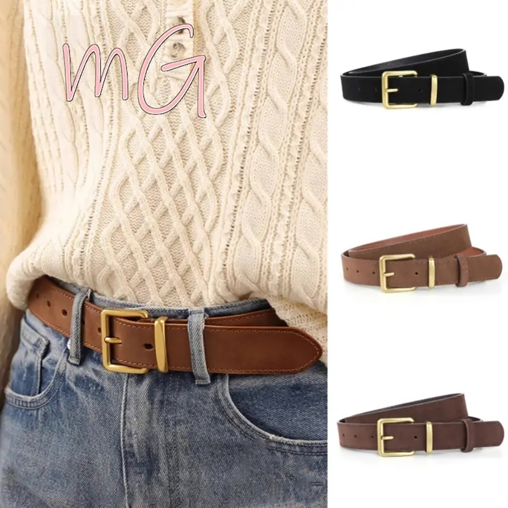 [ส่งจากกทม] My Girl เข็มขัดหนังสักหลาดสไตล์วินเทจอเมริกัน ทรงกว้าง สำหรับกางเกงยีนส์สไตล์แคชชวล ใส่ได้กับทุกสไตล์