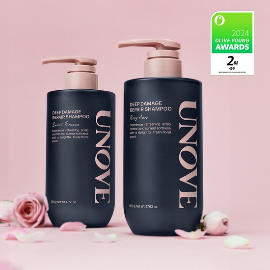 Unove Deep Damage Repair Shampoo 500g (Sweet Breeze, Rosy Aura)
