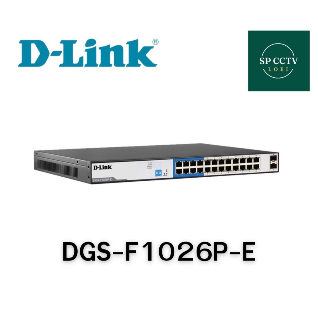 D-Link DGS-F1026P-E 250M 24-Port 1000Mbps PoE Switch with 2 SFP Ports