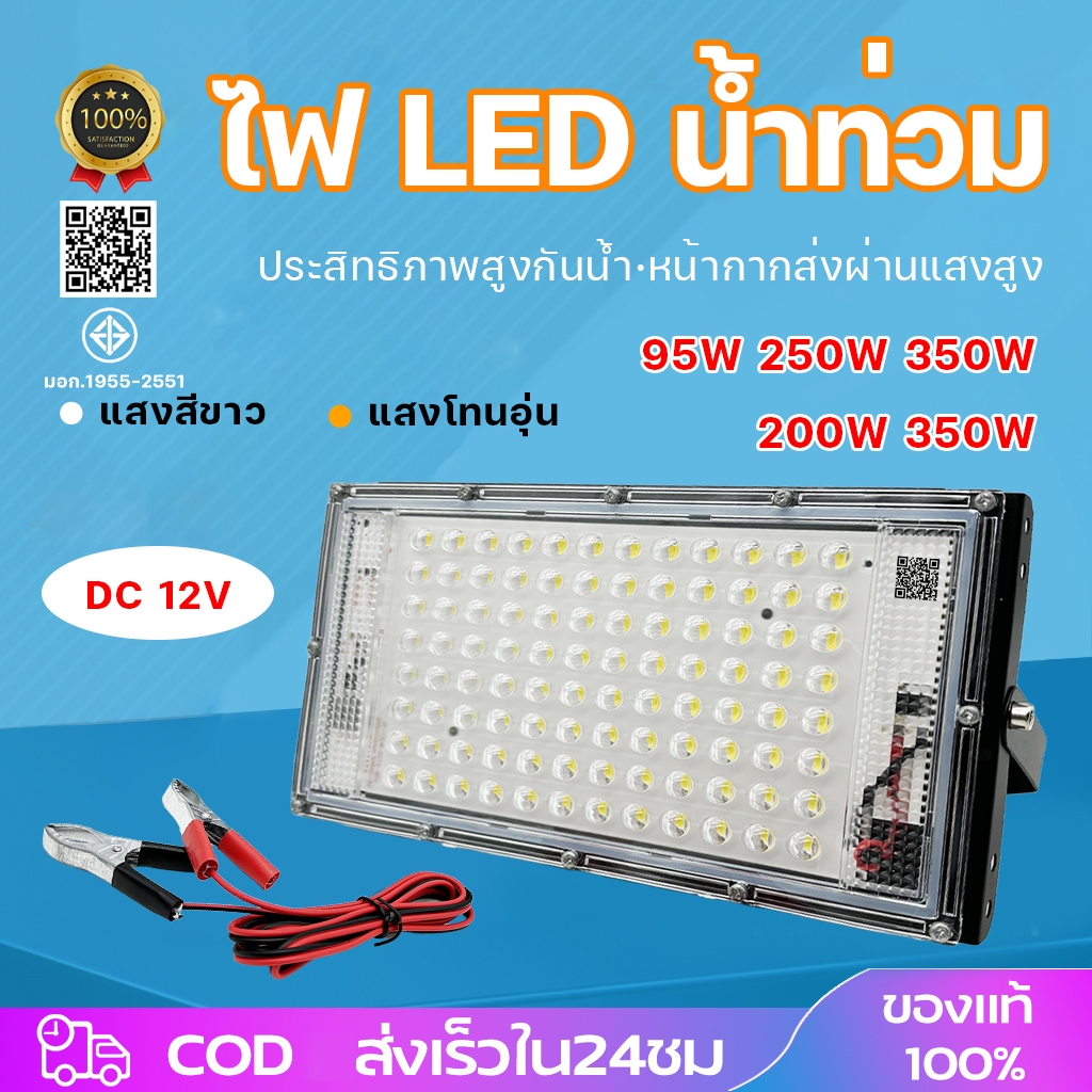สปอตไลท์ ไฟสว่าง Spotlight ไฟสปอตไลท์ LED กันน้ำ 80W 150W โคมไฟ ไฟถนน โคมไฟภูมิทัศน์ หลอดไฟ สายยาว1.2เมตร