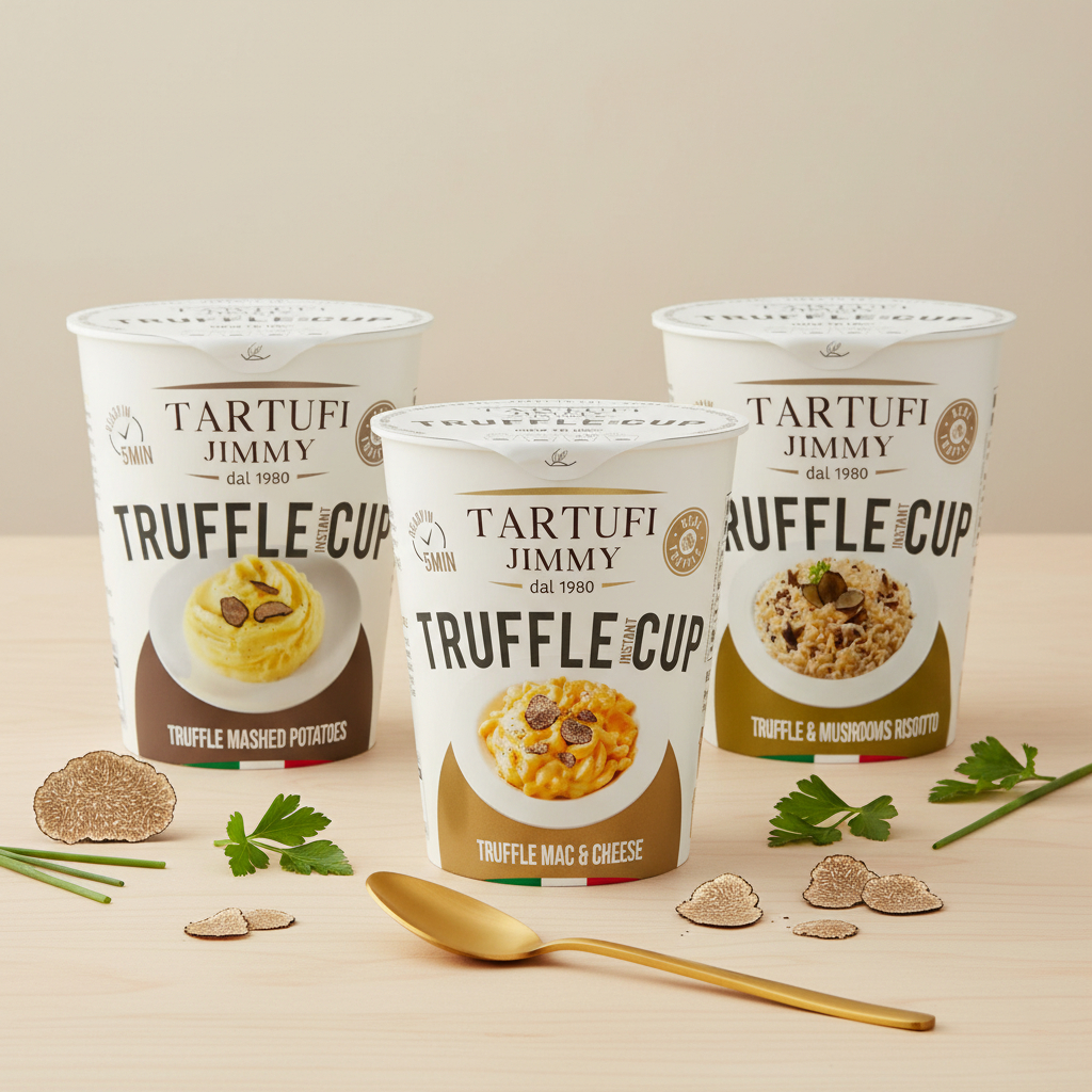 Tartufi Jimmy Truffle Cup Mashed Potatoes / Mac & Cheese / Mushrooms Risotto คัพอาหารสำเร็จรูป อิตาล
