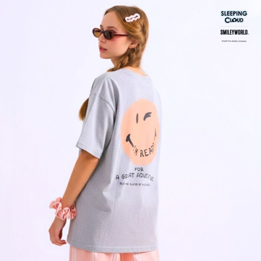 ชุดนอน SLEEPING CLOUD |  Braless Perfect Duo PJs + 100% LYOCELL Pants : เสื้อยืดเทา + กางเกงขาสั้น  THURSDAY