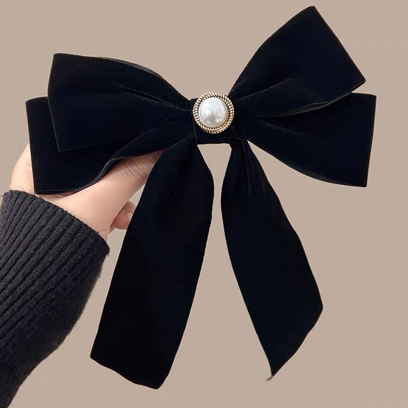 Rubuyou กิ๊บติดผม ผ้ากํามะหยี่ ประดับโบว์ สีดํา ย้อนยุค เข้ากับทุกการแต่งกาย สําหรับผู้หญิง เครื่องประดับผมแฟชั่น-COD💖 - รูปที่ 6