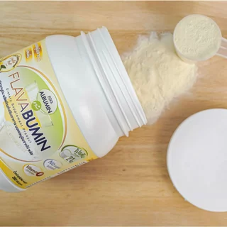 ไข่ขาวผง ชงดื่ม กลิ่นวานิลลามอลต์ Egg Albumin Flavabumin โปรตีนไข่ขาวผง เอ้กแอลบูมิน ฟลาวาบูมินcosma