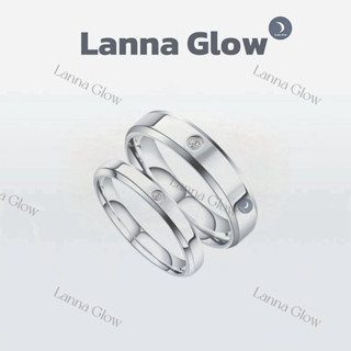 Lanna Glow แหวนเงินแท้ 925 ฝังเพชรสวิส(CZ) กว้าง 4 มิลลิเมตร…