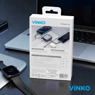 [TIS&CCC] VINKO V9 Mini Powerbank พกพาง่าย สายในตัว 10000mAh ชาร์จเร็ว PD 20W SCP 22.5W พกพาสะดวก ขึ้นเครื่องบินได้