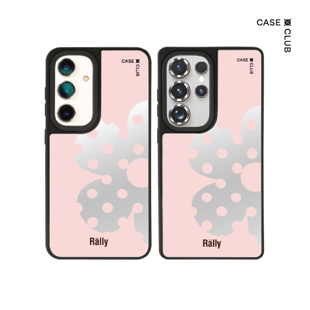 CaseClub เคส กระจก เคส ซัมซุง ลาย Rally Blush Bloom ดอกไม้ลายจุด สำหรับ Galaxy S25 Ultra / S25 /S24 Ultra / S24