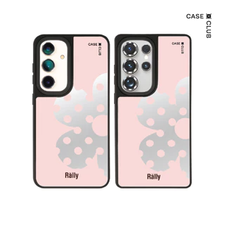 CaseClub เคสคลับ เคสกระจก เคสซัมซุง ลาย Rally Blush Bloom ดอกไม้ลายจุด สำหรับ Galaxy S26 Ultra / S26 /S25 Ultra / S25