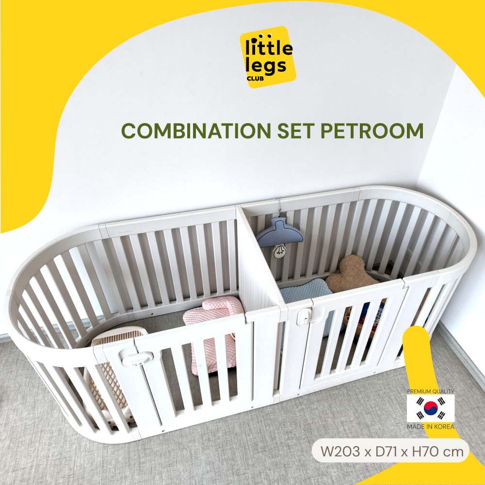 LLC คอกสุนัขแบบแบ่งห้องทรงโค้ง Takemehom Hygge Combination Suite Set