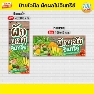 ป้ายไวนิลผักผลไม้อินทรีย์V1 ป้ายทนแดด กันน้ำ ภาพคมชัด สีสวยส…