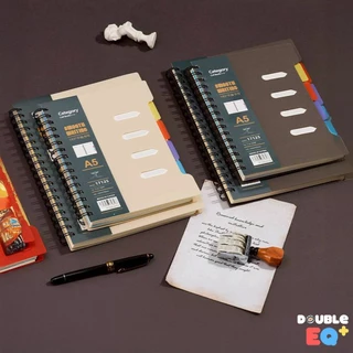 สมุดโน้ตปกแข็ง A5 กระดาษหนา 80 แกรม แบ่งหมวดได้ 4 สี Smooth Writing Notebook Premium PP Cover