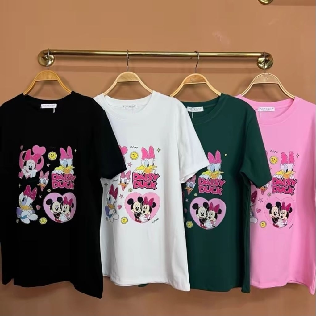 เสื้อยืดป้ายPOPSHOP รุ่น เป็ดDUCK อก40"-46" ยาว27“